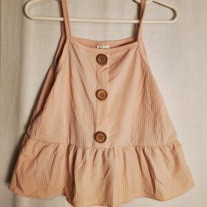 Pat Pat Super Cute Light Pink Strap Top Girls Shirt Sz 4/5Y